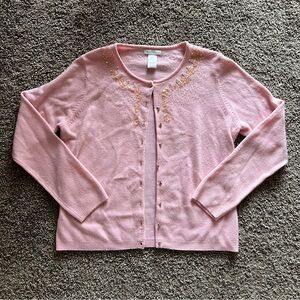 Worthington Light Pink Cardigan with Embellishments